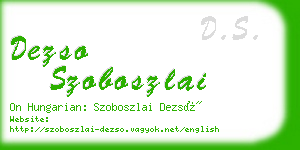 dezso szoboszlai business card